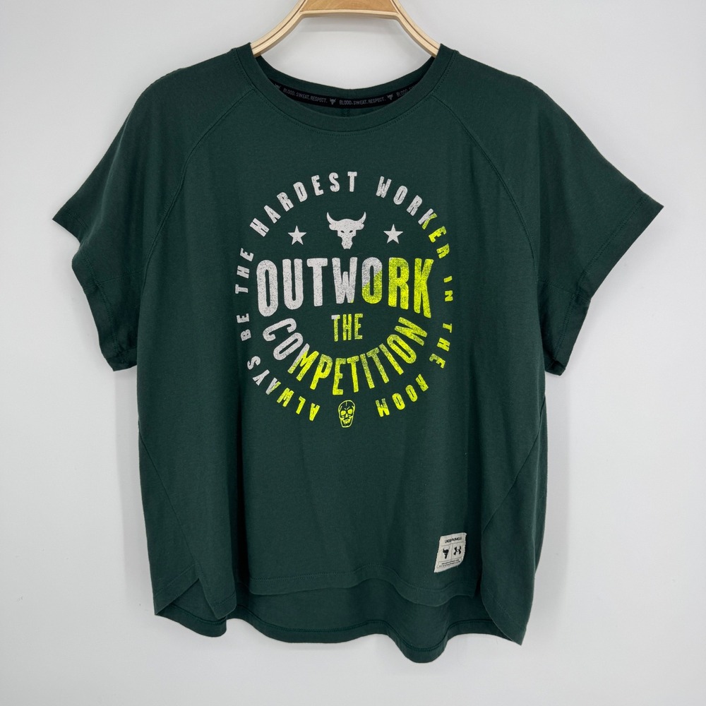 Under Armour Project‎ Rock Outwork The Competition Tee Medium Green Gym Training